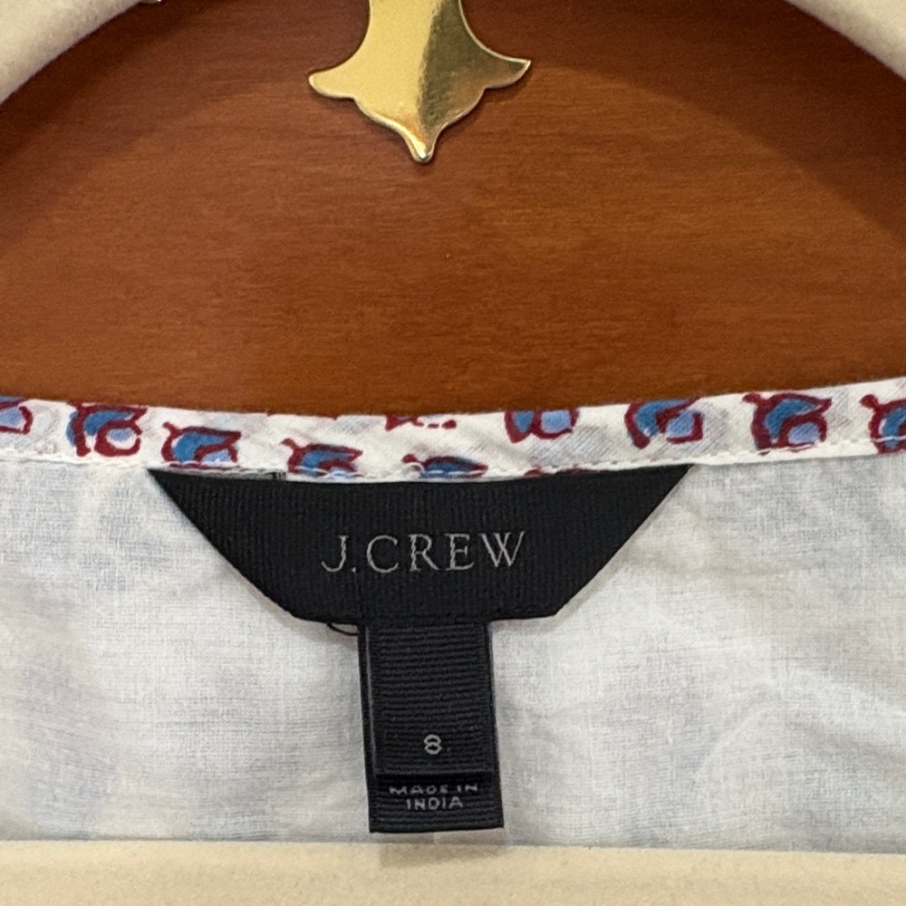J. Crew Blue and White Patterned Blouse - Picture 2 of 3